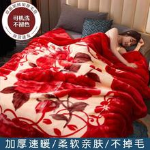 工厂直销加厚冬季双层拉舍尔毛毯大红礼品毯子保暖学生宿舍盖毯被