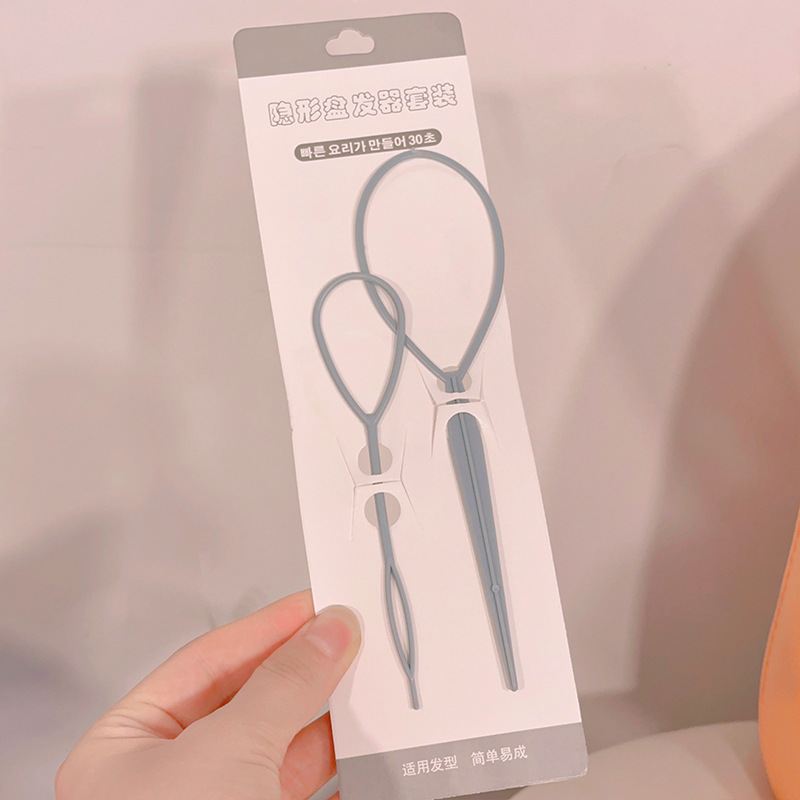 女生拉發針盤發器盤發拉發針拉發器便攜式方便穿發棒花樣掏發器