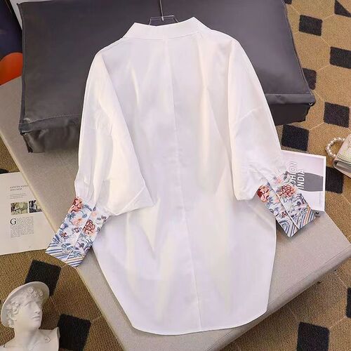 China style retro shirt and top for women 2025 autumn new style Chinese stand-up collar loose slimming medium and long shirt trend