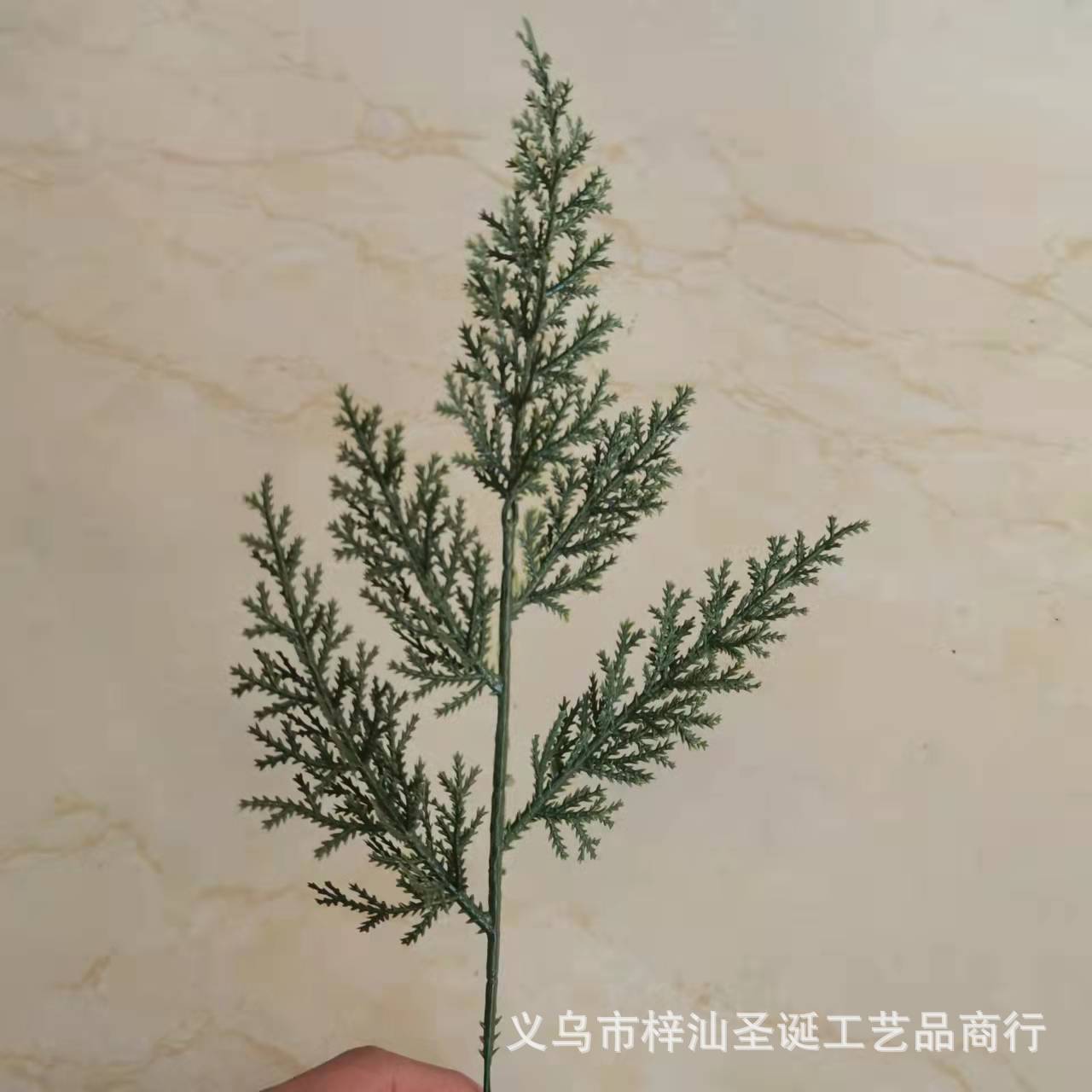 跨境货源仿真松针枝 五叉塔松枝仿真圣诞植物圣诞圈装饰松针配件-阿里巴巴