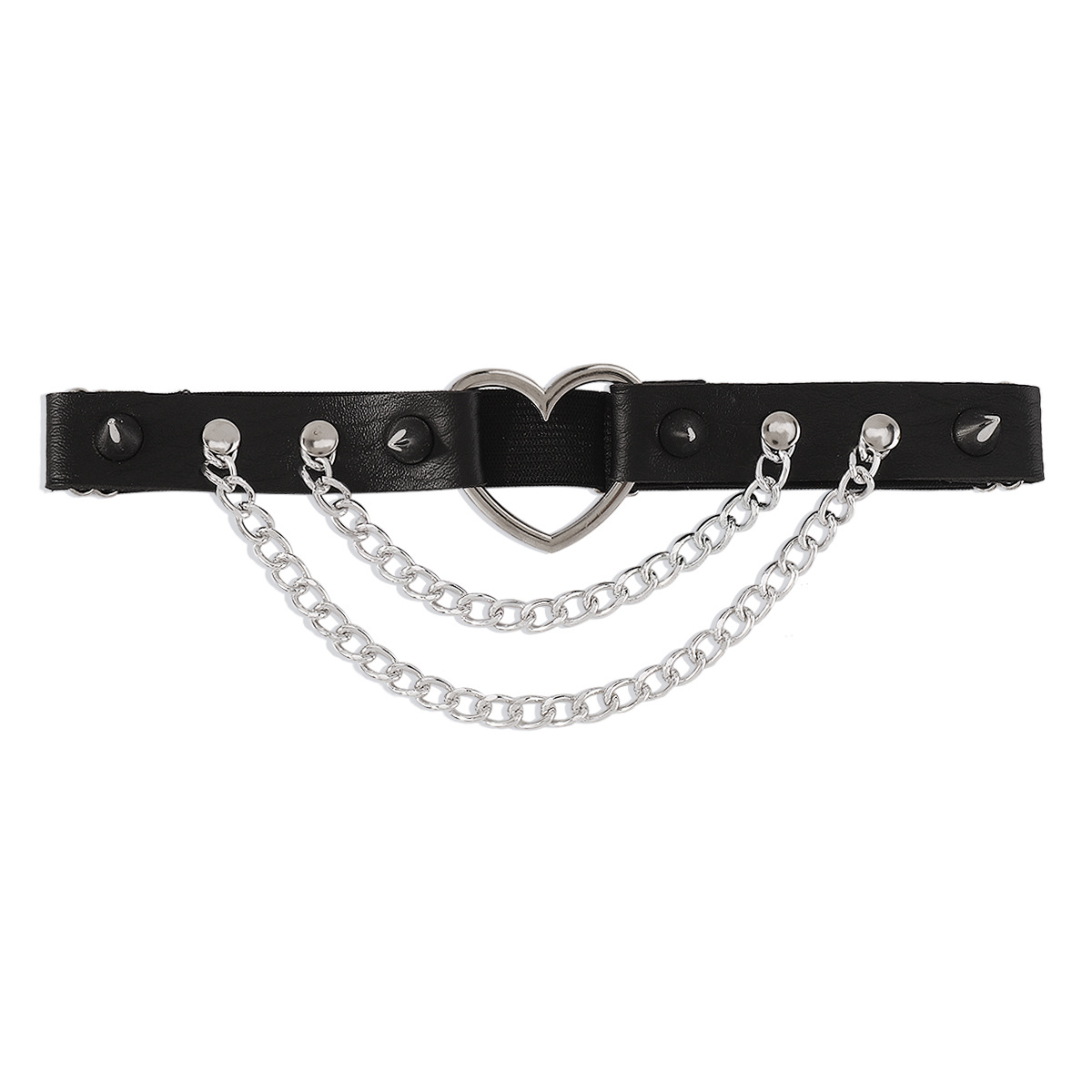 Punk Geometric Heart Shape Alloy Rivet Body Chain 1 Piece