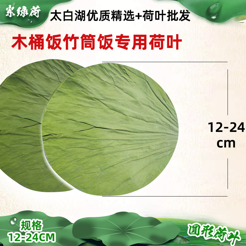 圆形荷叶直径12-24㎝厂家直供太白湖干荷叶木桶饭笼仔饭干荷叶