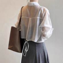 雪纺开衫女夏薄款2025新款短款外搭吊带裙罩衫坎肩披肩薄纱防晒衣