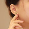 Jasper jade, retro advanced earrings, high-quality style