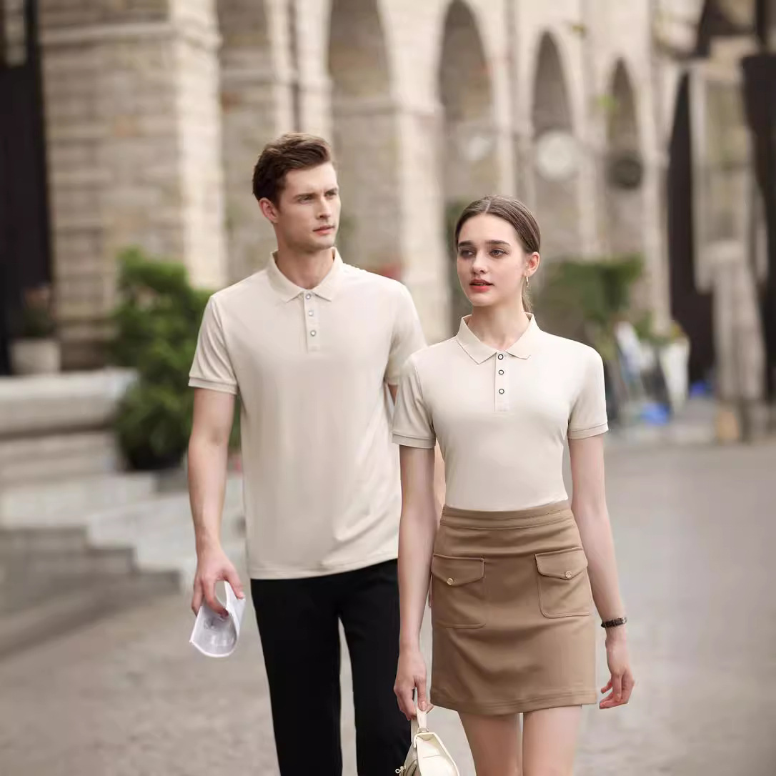 BSCI polo transpirable ropa de trabajo impresión de seda de hielo camiseta de manga corta con logotipo bordado camisa publicitaria solapa