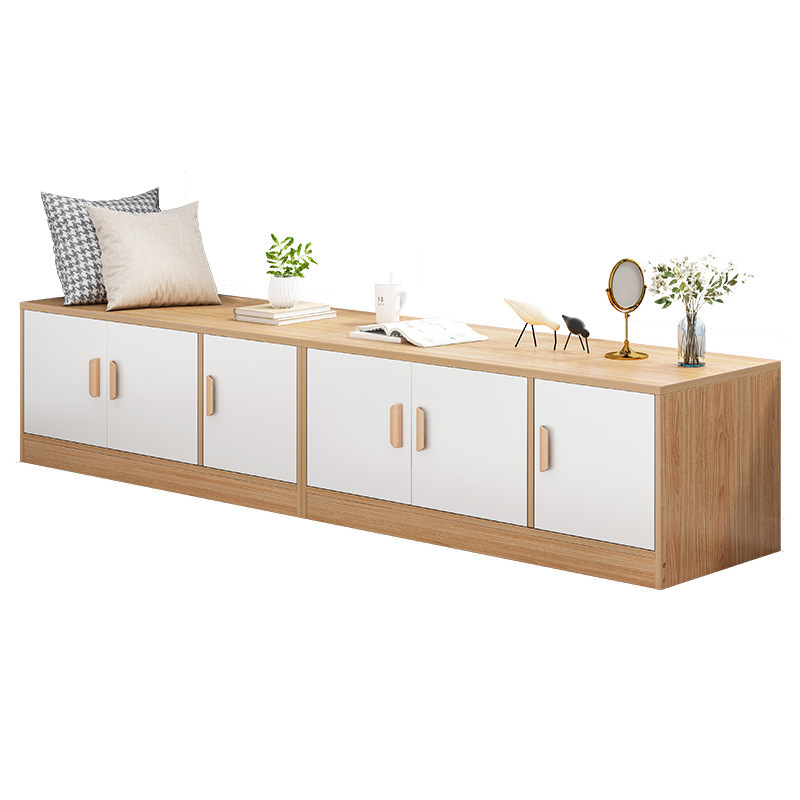 Armario de cama de dormitorio, armario bajo, combinación libre de armario de ventana, armario de tira larga al final de la cama, armario de almacenamiento a prueba de polvo, armario de almacenamiento de rendija estrecha