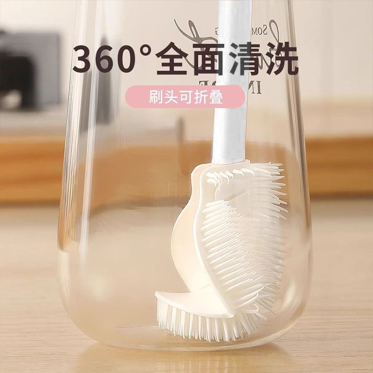 새로 업그레이드 된 이동식 컵 브러시 360 도 논 데드 앵글 긴 핸들 작은 브러시 물 컵 벽 깨기 기계 특수 갭 청소