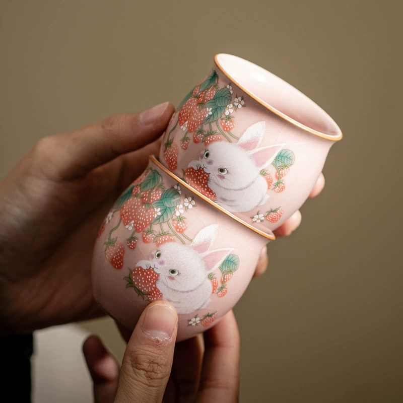 Имитируемый Song Powder Ru Master Cups Household Ceramic Single Cup Tea Cup Opening Tablets Ru Kung Fu Tea Set Tea Cup Tea Cup