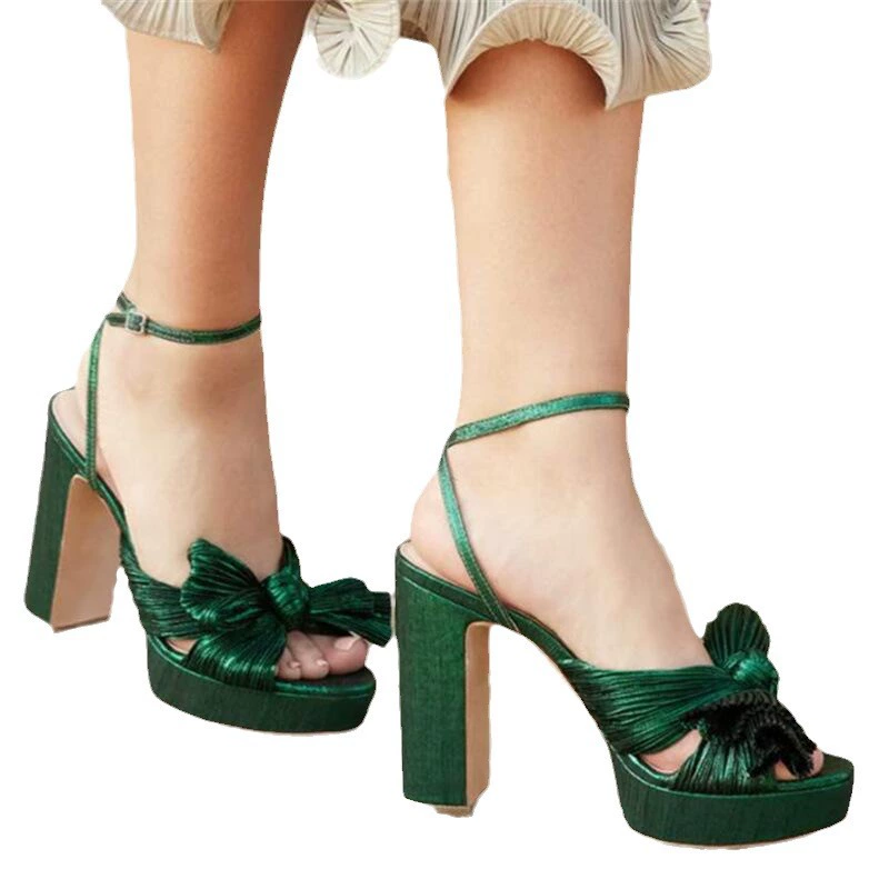Fashionable shoes with bow, sandals, dress, European style, plus size