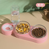 Wholesale cat bowl drink water feeds three bowls of three bowls of three bowls, three -usable water drinking water heater cross -border cat food pot cat bowl dog bowl