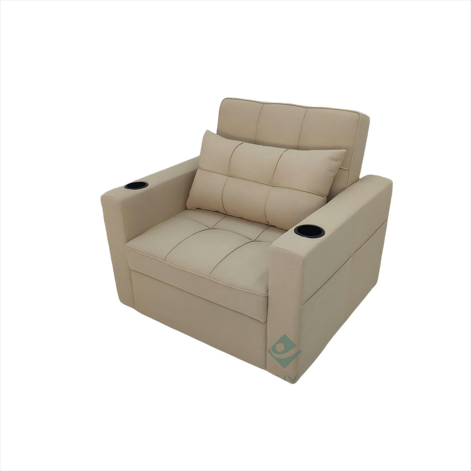 Sofá cama de cuero multifuncional para una persona, sala de estar, oficina, almuerzo, artefacto mágico con portatazas, sofá cama de cine privado