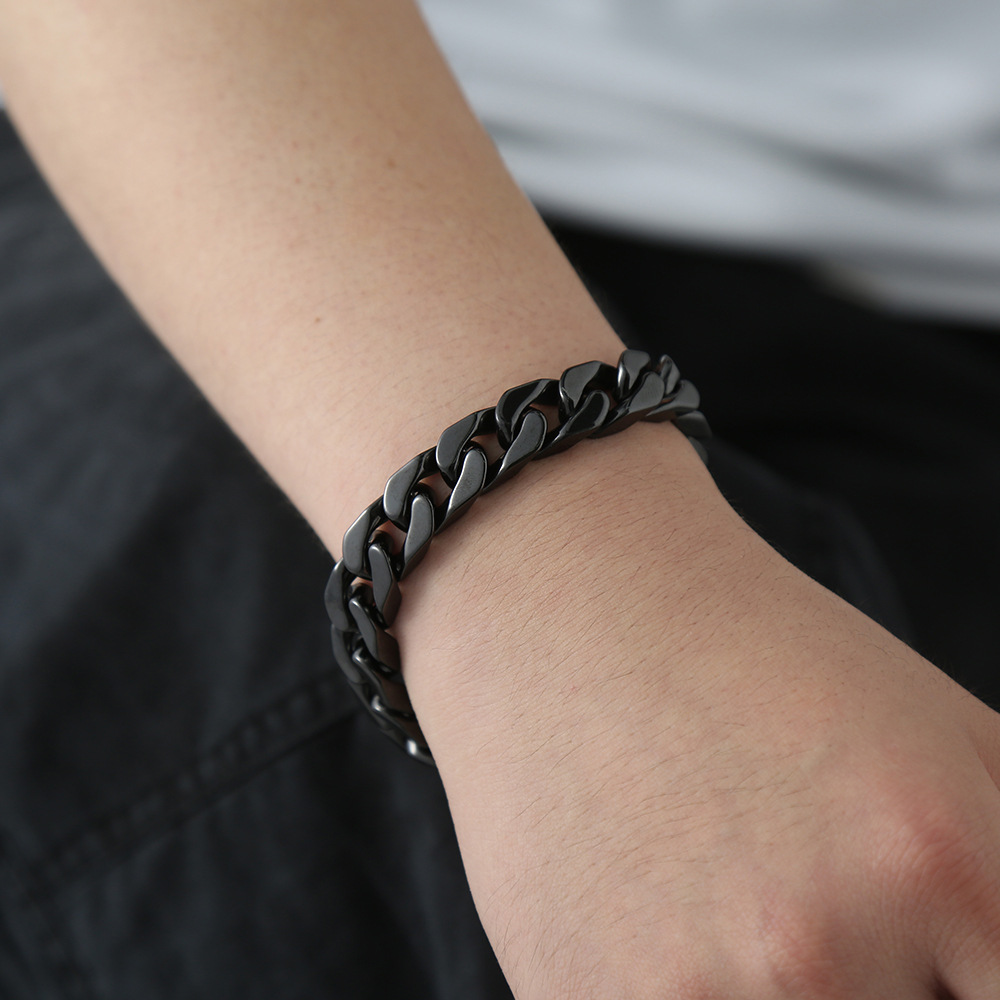 Amazon's Best-Selling Hip-Hop Trendy Bracelet Ceramic Cuban Chain Sales Stainless Steel Buckle Foreign Trade Wholesale Chain