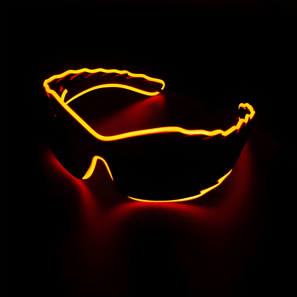 Europa y Estados Unidos transfronterizos fiesta LED gafas de luz de moda cyberpunk bungee línea de luz de sol gafas de sol de tecnología