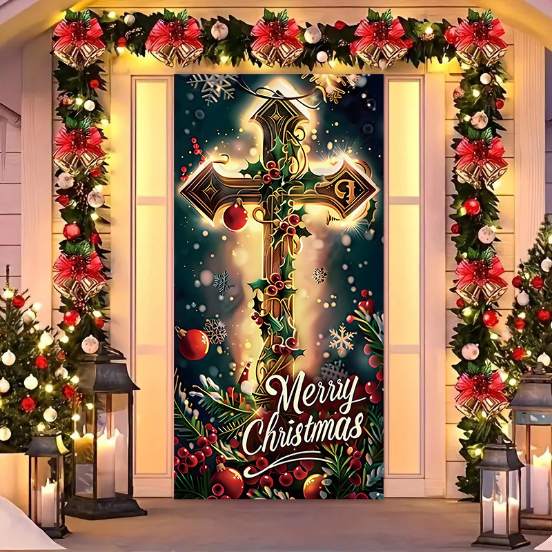 Transfronterizos JIT Navidad decoración colgante festivales atmósfera etiqueta de puerta fiesta atmósfera de fondo decoración cubierta de puerta