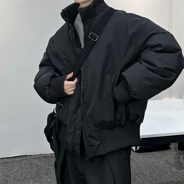 Short men's demi-season down jacket
