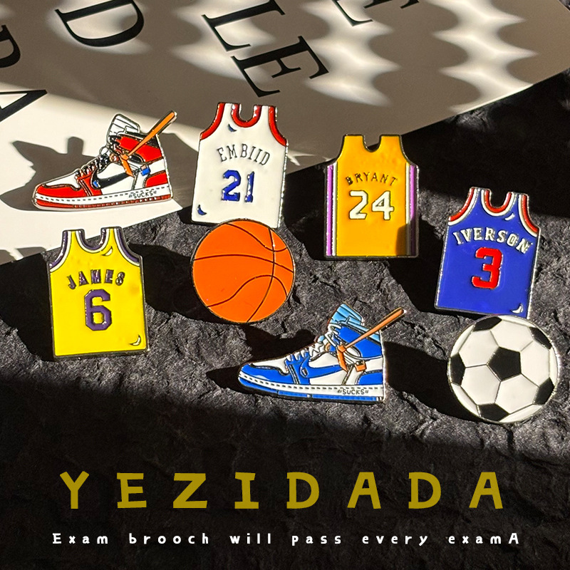 NBA Star Jersey Brooch Kobe No. 24 Jordan Basketball Metal Badge Men's and Women's Personalized Bag Decorative Pin NBA Star Jersey Brooch Kobe No. 24 Jordan Basketball Metal Badge Men's and Women's Personalized Bag Decorative Pin