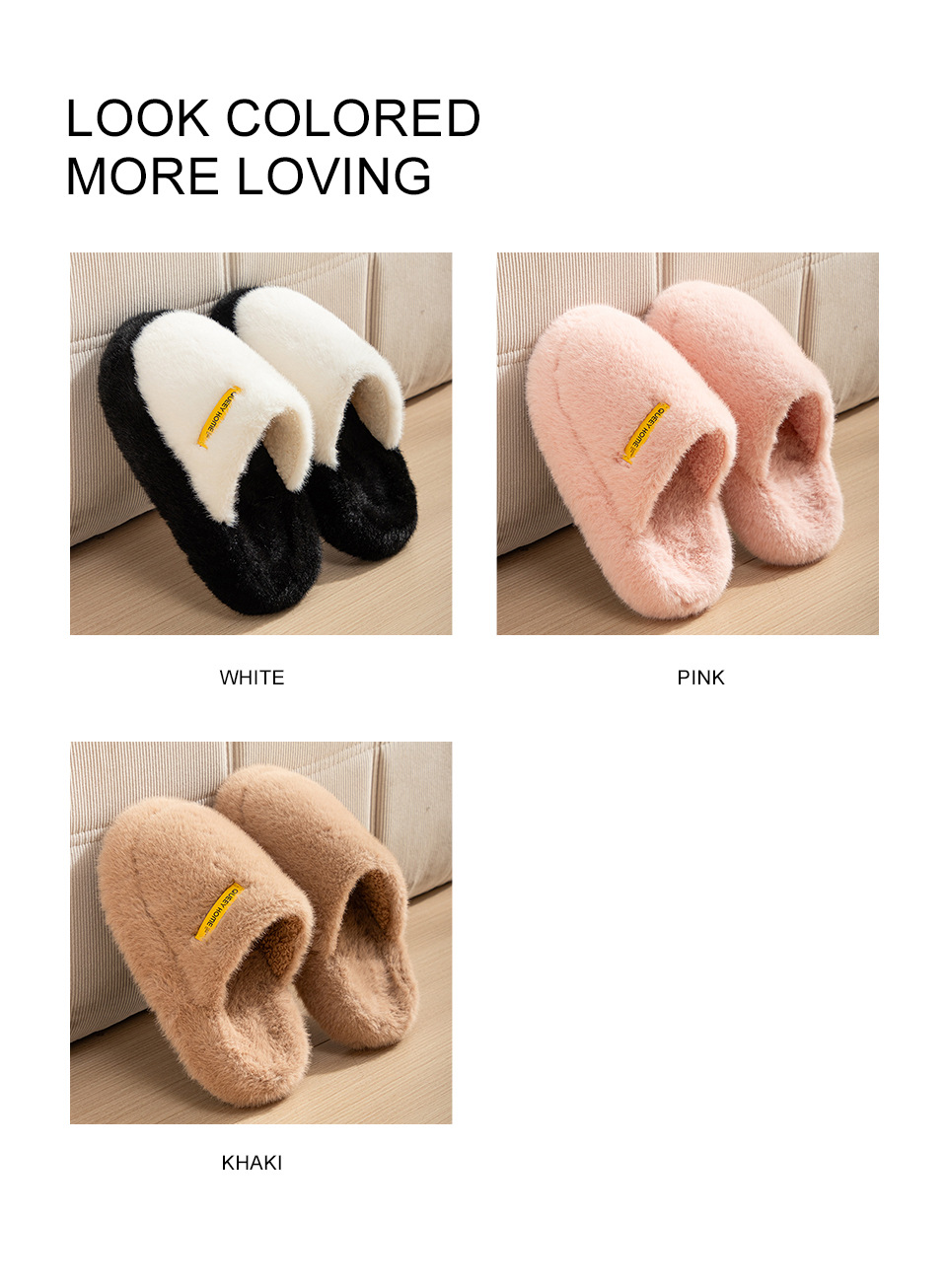 New Fashionable Thick Bottom Cloud Soft Warm Couple Style Men And Women's Home And Outdoor Wear Hair Cotton Slippers_voghion.com