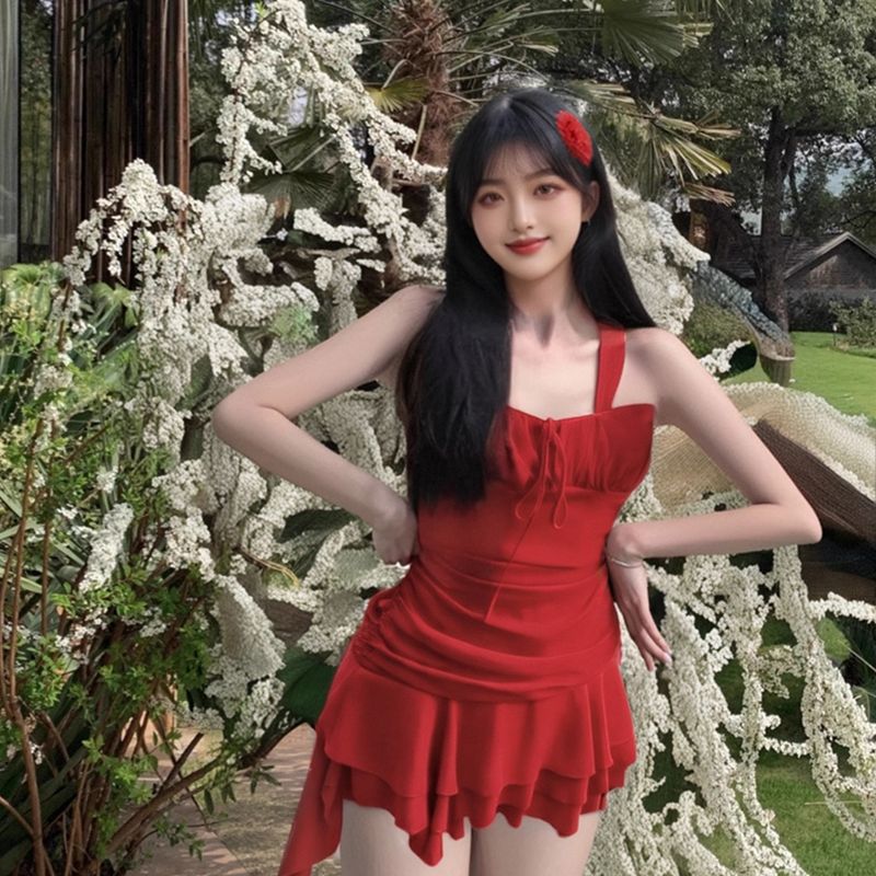 Traje de baño de alta calidad de verano para mujer, tirantes sexy de una pieza, vacaciones en la playa, puro deseo de cubrir la carne, traje de baño delgado para mujer al por mayor