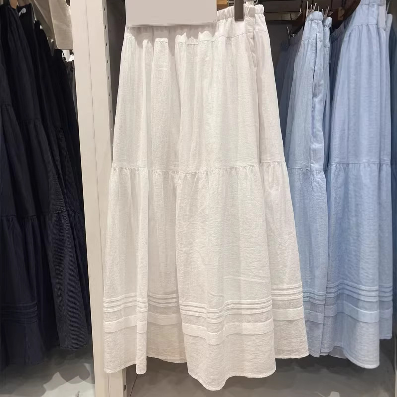 Women's Layered Floral Long Skirt Striped A-Line Skirt 26 Spring and Summer New Style 484820 484822 484821