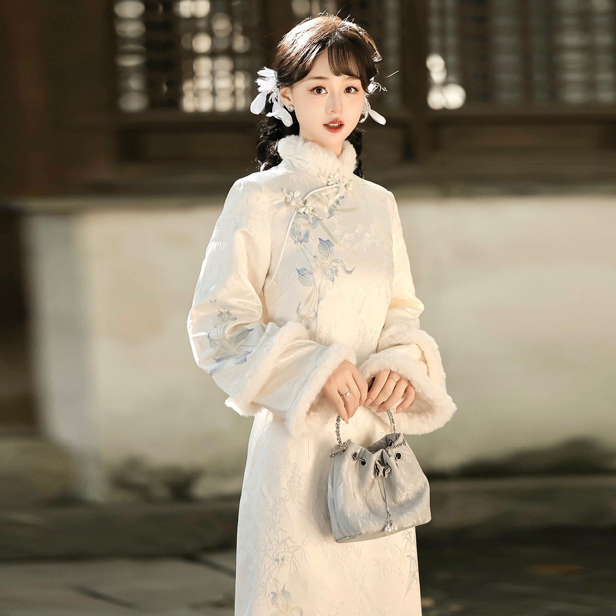 Diseño original Iris belleza nueva ropa de mujer china estilo nacional diario nuevo otoño invierno cheongsam X160
