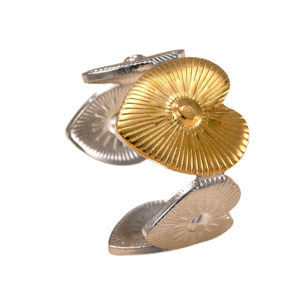 Nuevo anillo de acero inoxidable transfronterizo Flor hidráulica Amor Anillo a juego de colores Diseño de nicho Personalidad Fábrica de joyas de acero de titanio image 6