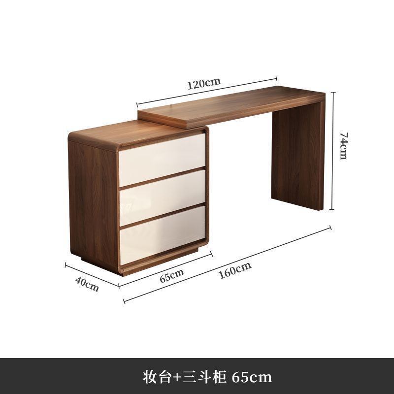 3단 서랍장 65CM 세트 화이트 + 120CM 화장대