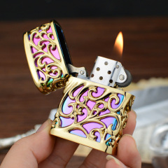 Personalized Armor for Live Streaming E-commerce with a Coal Oil Lighter, Creative Retro Metal Engraving for Men