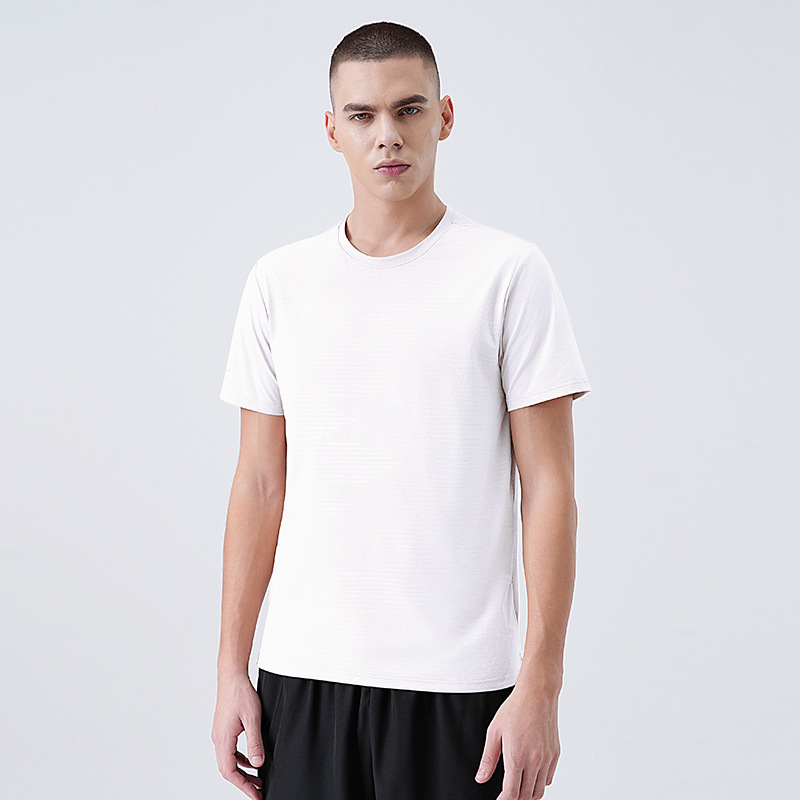 Primavera y verano, camiseta de cuello redondo de manga corta de secado rápido, delgada y ligera, camiseta de manga corta de secado rápido, camiseta deportiva al aire libre, camiseta de media manga de hielo