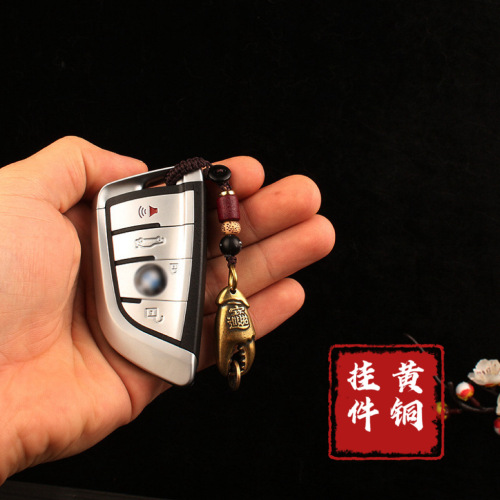 Money in Hand Keychain Crab Claws Crab Claws Pendant Pure Copper Five Emperors Money Pendant Car Money in Hand Pendant