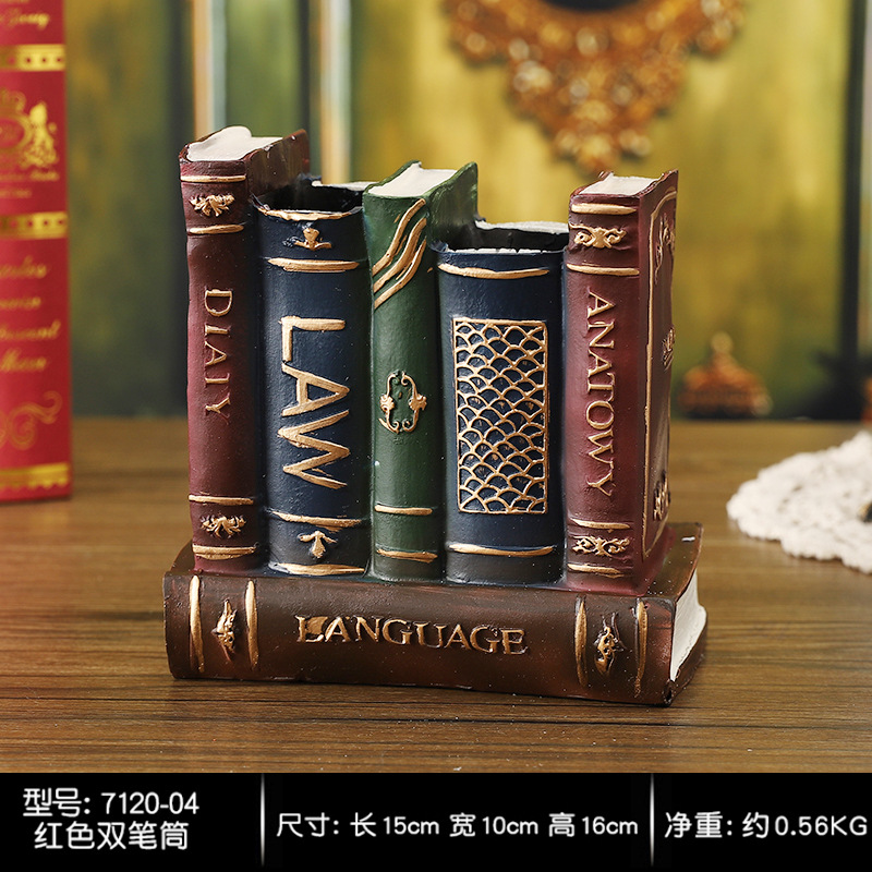 Retro saxophone violin book decoration resin pen holder decoration living room study desktop decoration one-piece delivery