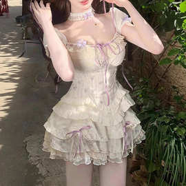 紫薯芋泥 夏季甜美纯欲风小众设计上衣半裙女装夏套装两件套新品