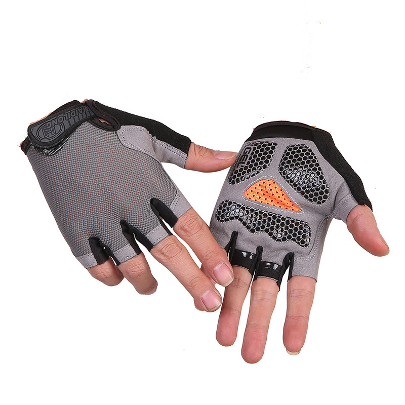Plegable neto equitación fitness halterofilia medio dedo guantes tácticos fitness deportes al aire libre hombres y mujeres guantes de protección solar