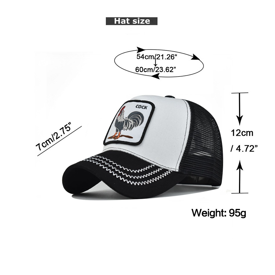 Animal Embroidered Net Hat Men's And Women's Animal Baseball Cap Hip Hop Cap_voghion.com