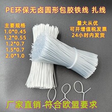 PE透明圆形1.0mm包胶铁线 铁芯扎带扎线 捆丝绑带环保包塑铁丝