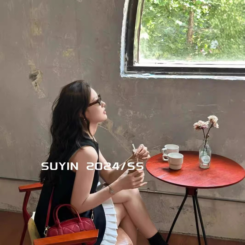 ヘボン風ノースリーブチョッキワンピース女性2024夏の高級感がゆったりしていて、着痩せしています。|undefined