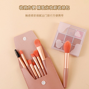 A Set of 8 Mini Makeup Brushes with Soft Bristles, a Complete Set of Eye Shadow Setting Powder Brushes, Blush Brushes, Beauty Tools Brushes