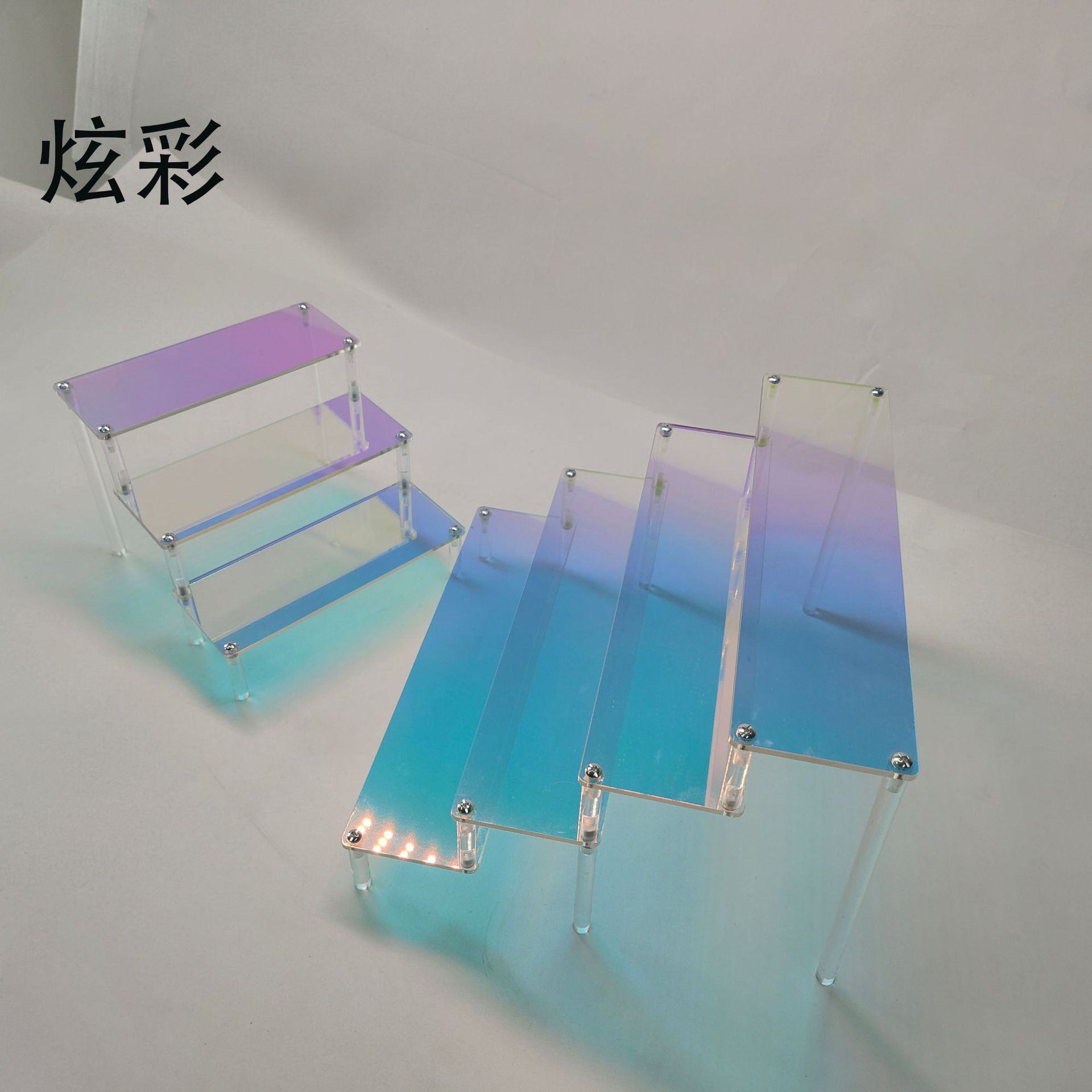 亚克力展示架阶梯架陈列架  泡泡玛特收纳手饰品手办盲盒摆台