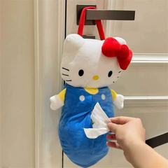 ハローキティのティッシュボックスのリビングルームでティッシュを引き出します。