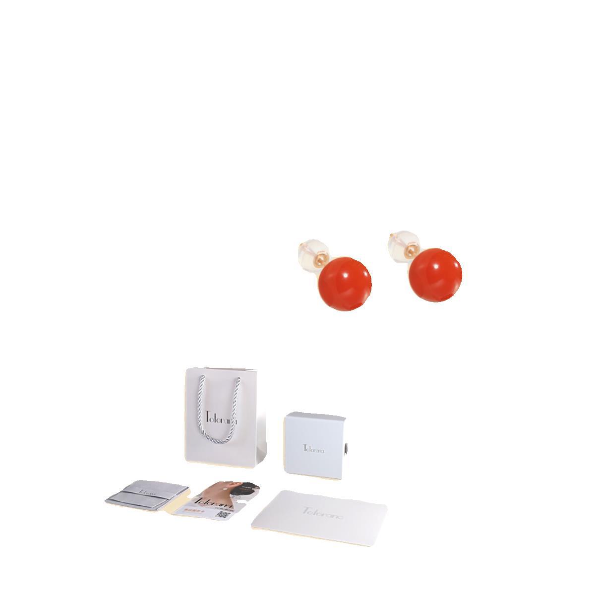 토토라나 18K 골드 여성용 천연 사우스 레드 오닉스 귀걸이 전체 고기 체리 레드 귀걸이 생일 선물