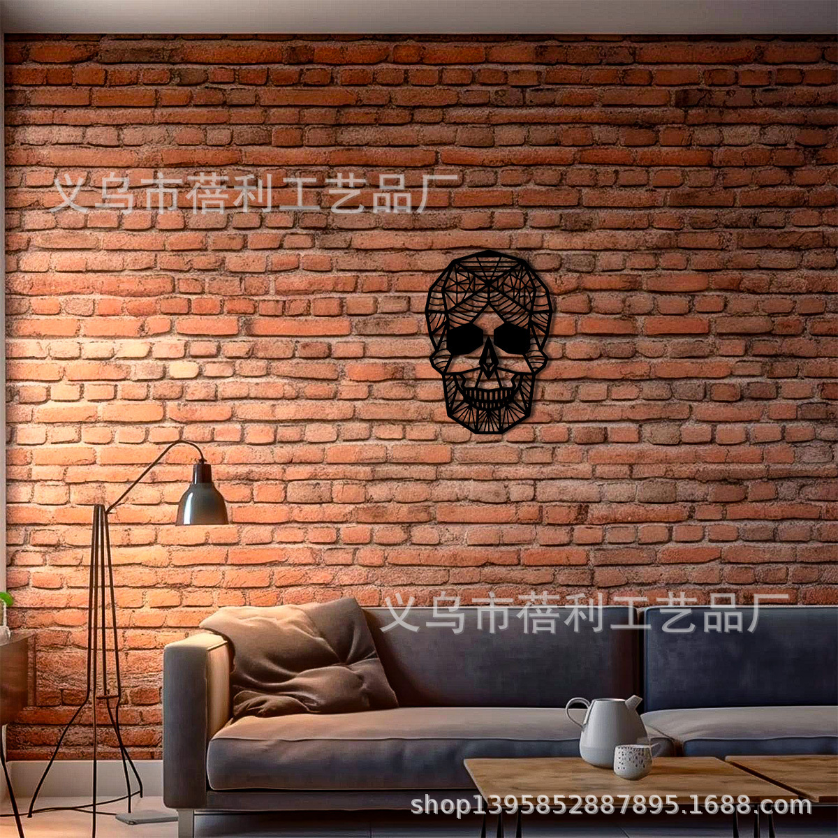 Arte de decoración de pared de Halloween con calavera gótica de estilo explosivo transfronterizo, colgante de pared de decoración del hogar, corte por láser