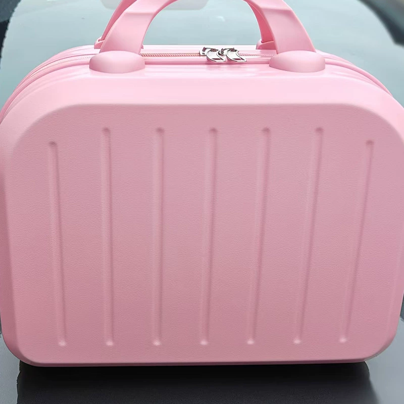 Fuchsia handheld suitcase, cosmetic bag, gift box, storage box, 14inch