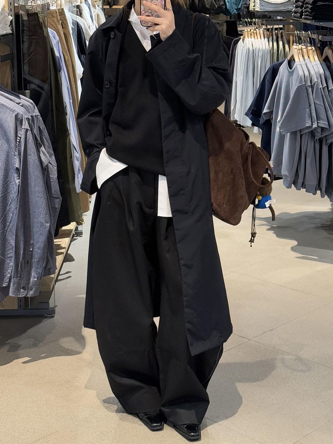 Extremely Stylish Brown Mid-length Trench For Women, 2026 New Casual Korean-style Loose Coat_voghion.com