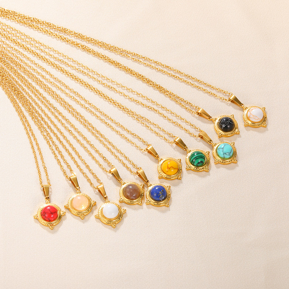 20g Weight 0.03µm-0.05µm Gold Plating Thickness PVD Coated Gold Plating Process Lobster Trigger Clasp Closure Clasp Closure Type 18K Real Gold Plated Plating Material 304 Stainless Steel Pendant Material Natural Stone, December Birthstone Turquoise Inlay Material Pendant Necklace Classification 304 Stainless Steel Chain Material 1 Piece Quantity Holiday, Daily Occasion 304 Stainless Steel Material Geometric Pattern Women's Gender Retro, Classic Style Style Waterproof Non Tarnish, Plating, Inlay Craft PVD Coated Real Gold Plated Geometric Titanium Steel Retro Classic Style Waterproof Non Tarnish Titanium Steel Lobster Trigger Clasp Closure Pendant Necklace 5