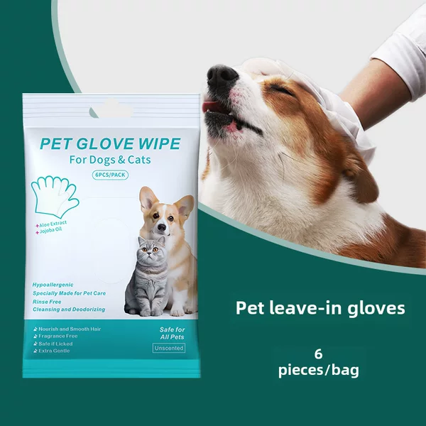 Foreign Trade Cross-Border Disposable Gloves Pet Supplies Cat and Dog Bathing Cleaning Dry Cleaning Wet Wipes Cleaning and Deodorizing Products