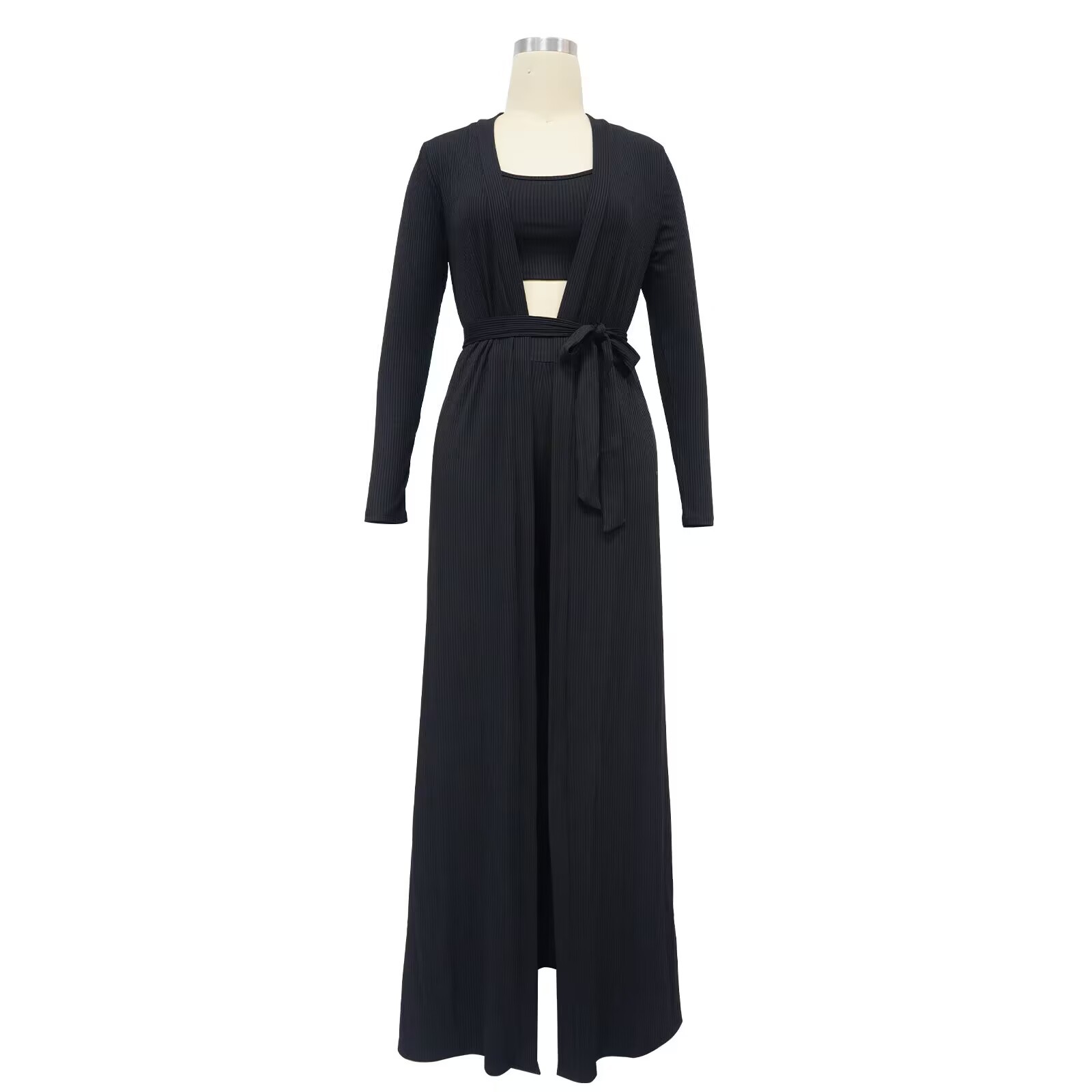 Vacances Selfies Femmes Style Simple Vêtement De Rue Couleur Unie Spandex Polyester Tricot Ensemble Coordonné De Pantalon Ensembles De Pantalons display picture 10