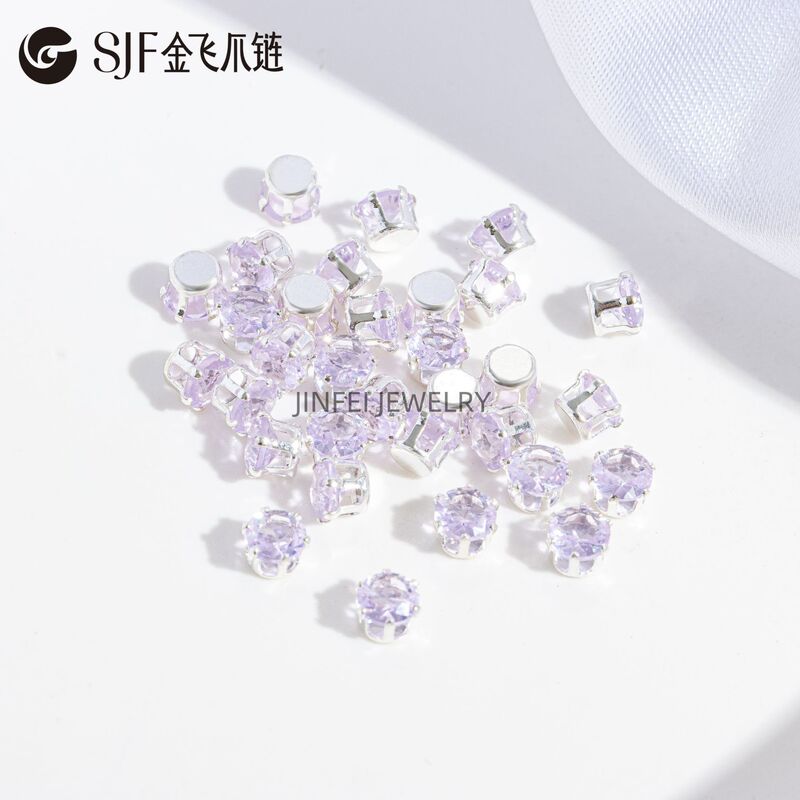 圆形爪水晶锆石华子爪钻diy手链项链饰品配件婚纱辅料婚纱舞蹈服|undefined