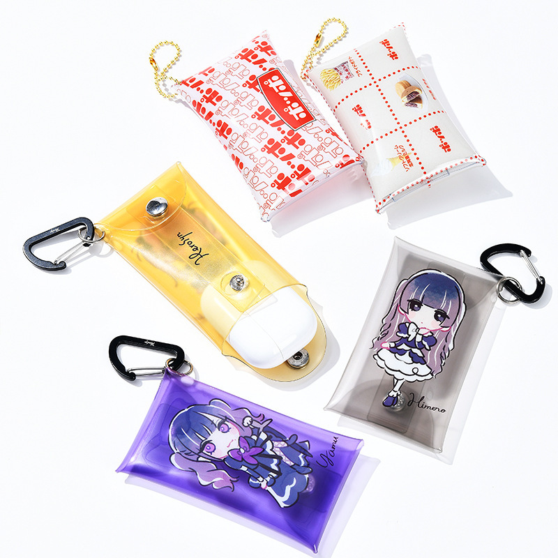 Customized PVC mini storage bag for lipstick, keys, coins, portable earphones, accessories, and figurines