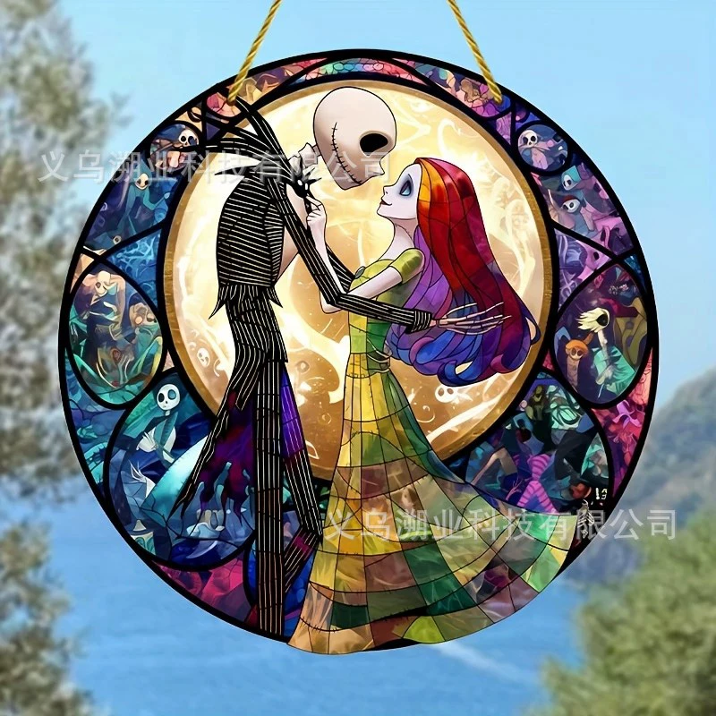 Акриловое настенное украшение для дома, подвесное цветное украшение для окна, Хэллоуин, плоский светоуловитель 2D, трансграничная доставка