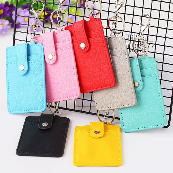 Solid color three-card small card set meal card bus subway traffic card set key chain accessories card bag wholesale