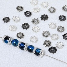 花纹花托合金藏银隔珠diy串珠配饰古银手工配珠文玩手串配件散珠